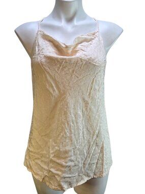 Anthropologie Lost April Off White Racerback Tank Size Medium Cowl Neck
